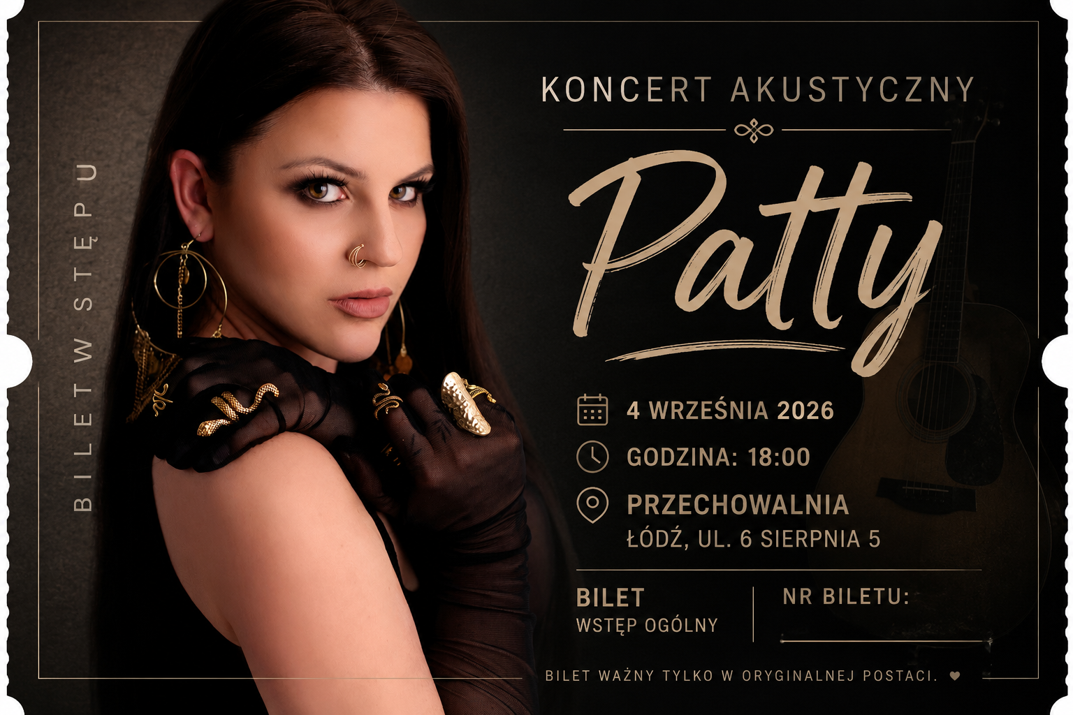 Bilet na koncert akustyczny Patty w Łodzi